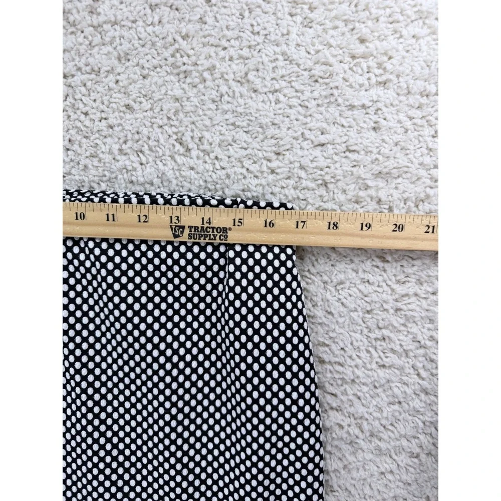 Boutique Essentials Pencil Skirt Women L Black White Polka Dot Excellent Stretch